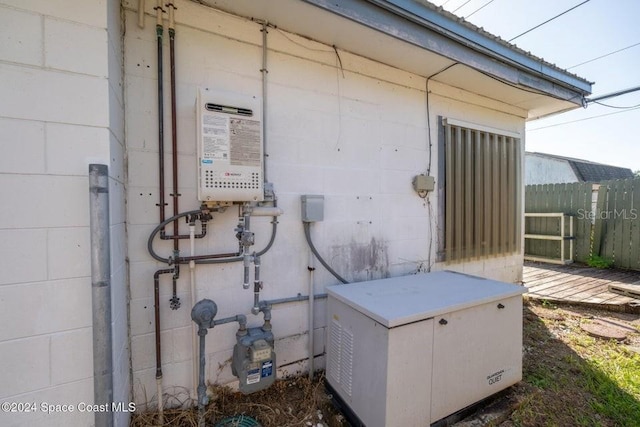 exterior space featuring water heater