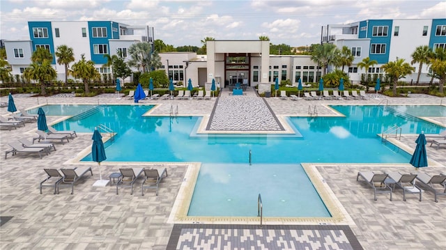 view of pool with a patio