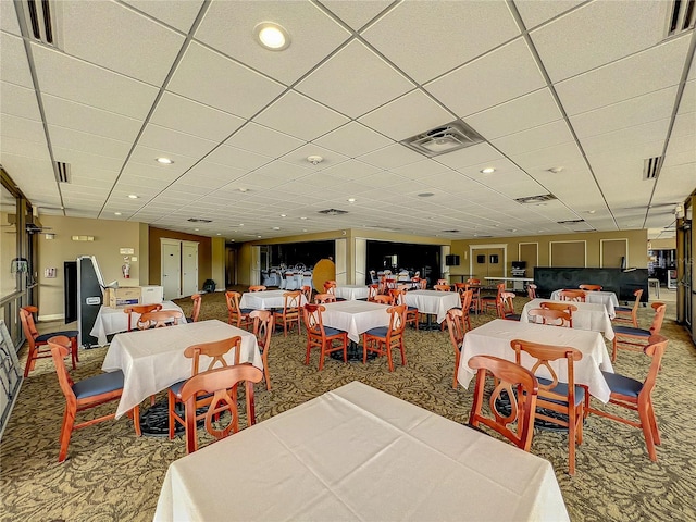 view of carpeted dining room