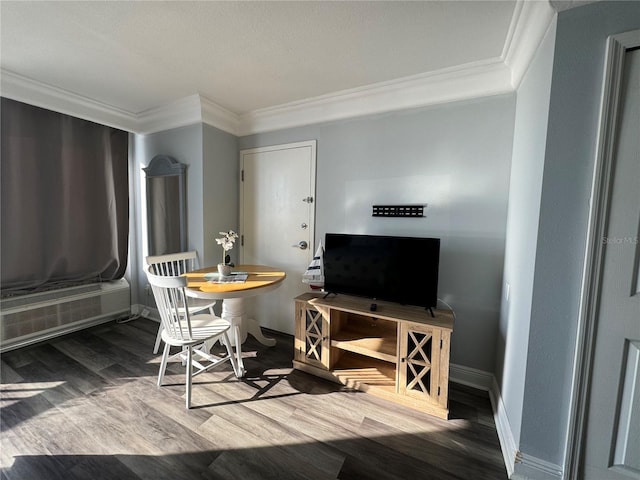 2700 N Atlantic Ave Unit 1003, Daytona Beach, FL 32118 - dining space featuring ornamental molding, wood finished floors, and baseboards