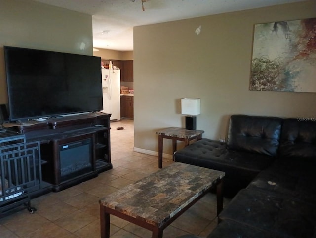 view of tiled living room