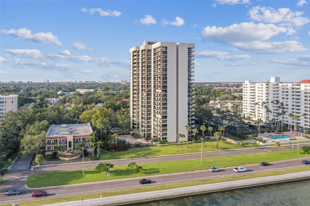 view of property with a water view