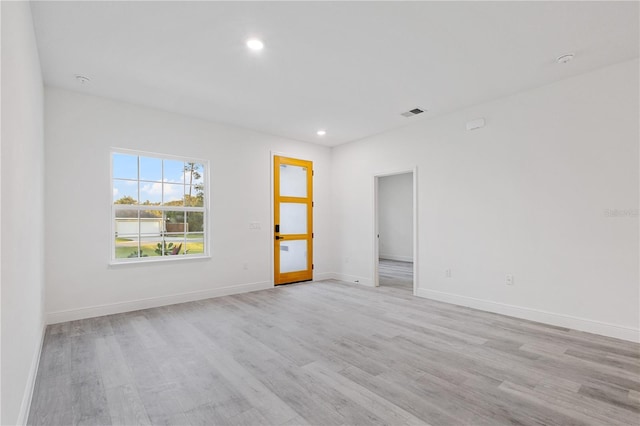 empty room featuring light wood-type flooring