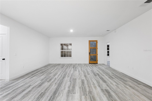 empty room featuring light hardwood / wood-style flooring