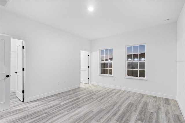 empty room featuring light wood-type flooring