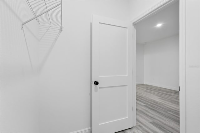 walk in closet featuring light wood-type flooring