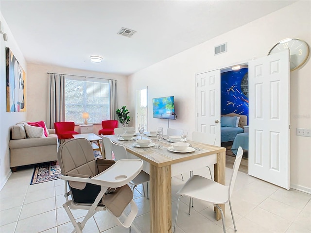 view of tiled dining area