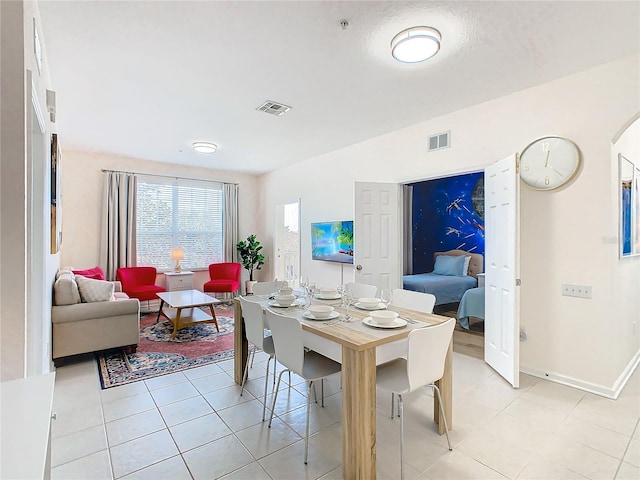 view of tiled dining room