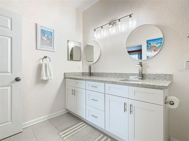 bathroom featuring vanity and tile patterned flooring