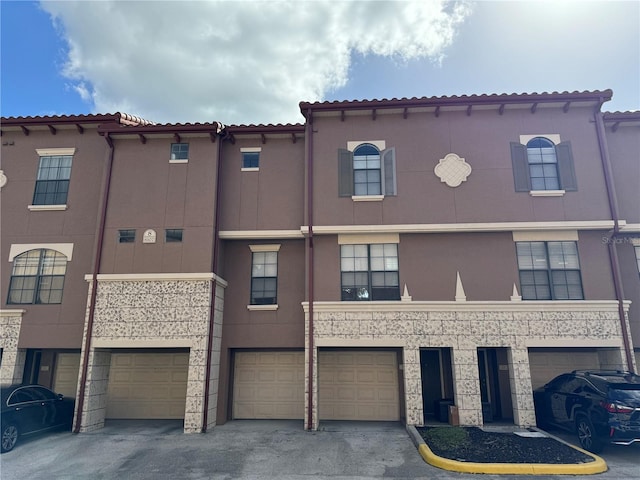 exterior space featuring a garage