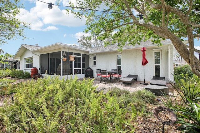 back of house with a patio and a sunroom