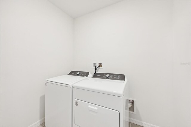 laundry room featuring washing machine and clothes dryer