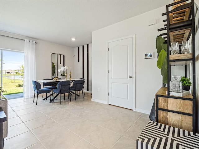 view of tiled dining area