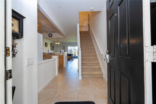 view of tiled entryway