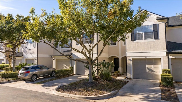 view of property featuring a garage