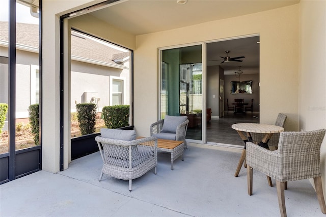 view of patio / terrace with ceiling fan