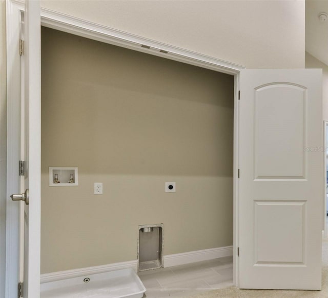 laundry area with hookup for a washing machine and electric dryer hookup