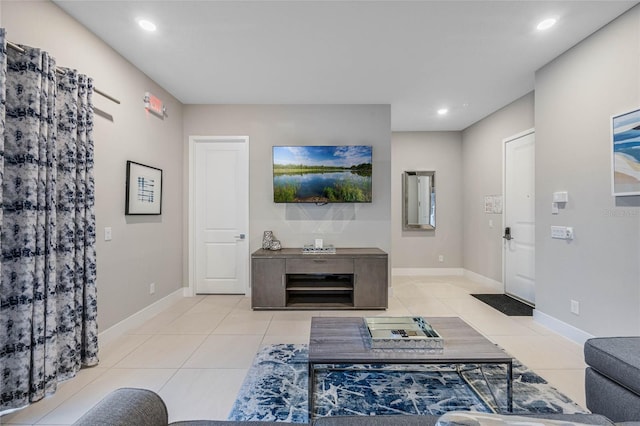 view of tiled living room