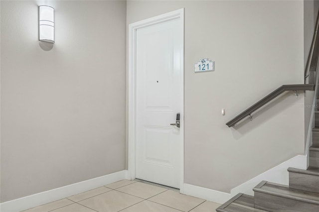 view of tiled entrance foyer