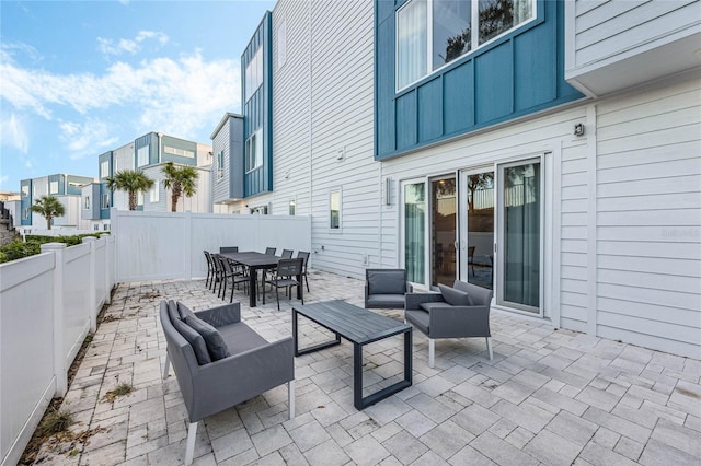 view of patio / terrace featuring an outdoor living space