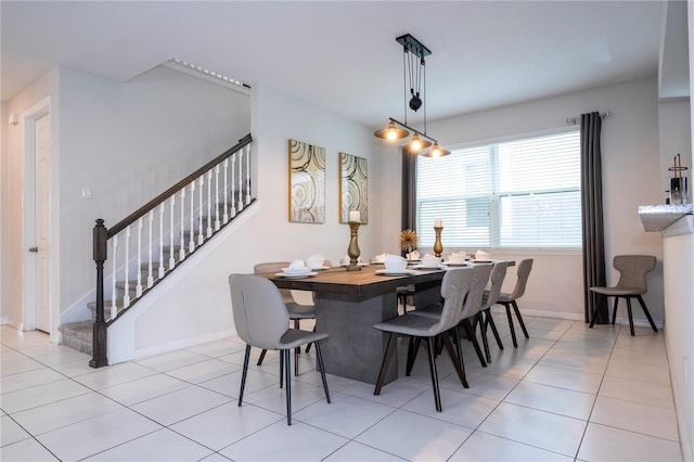 view of tiled dining room