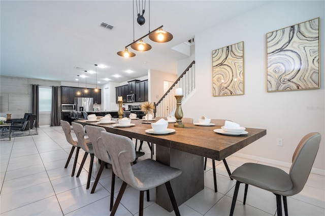 view of tiled dining area