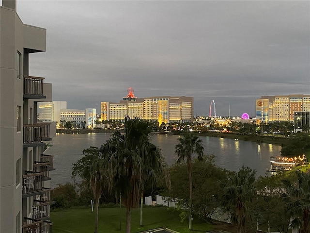 property view of water with a view of city
