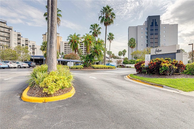 view of street featuring curbs