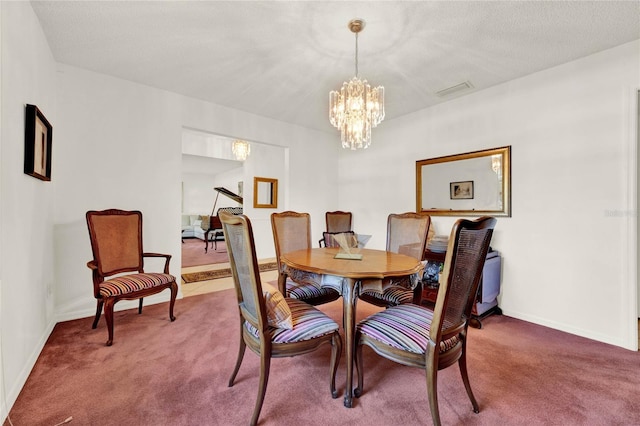 734 Riverbend Blvd, Longwood, FL 32779 - dining space featuring carpet floors, a chandelier, and baseboards