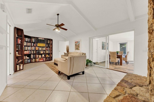 734 Riverbend Blvd, Longwood, FL 32779 - living room with light tile patterned floors and a ceiling fan