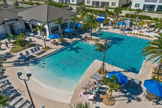 view of pool with a patio area