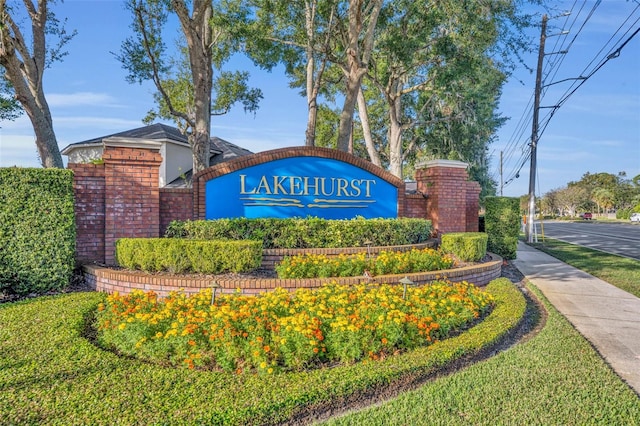 view of community sign