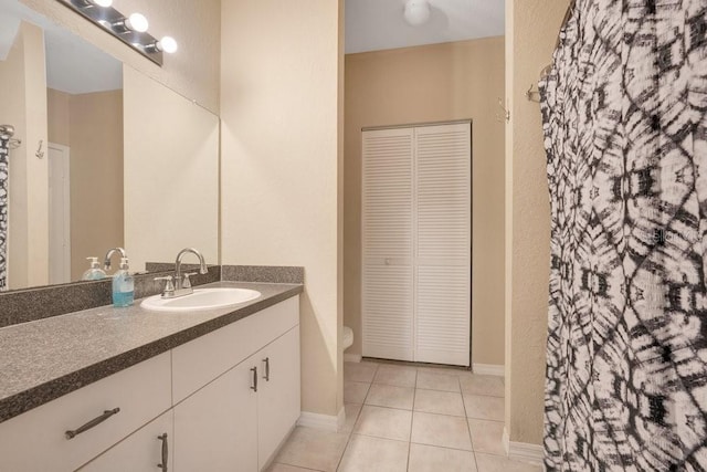 bathroom featuring vanity and tile patterned floors