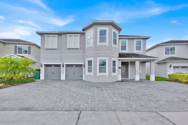 view of front of house with a garage