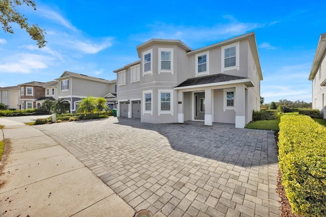 view of front property with a garage