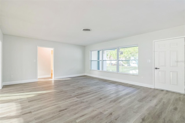 empty room featuring light wood-type flooring