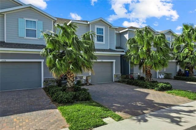 view of front of house with a garage