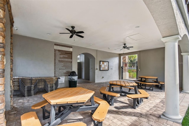 view of patio / terrace with ceiling fan