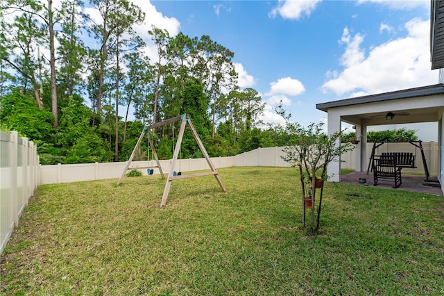 view of yard with a patio area