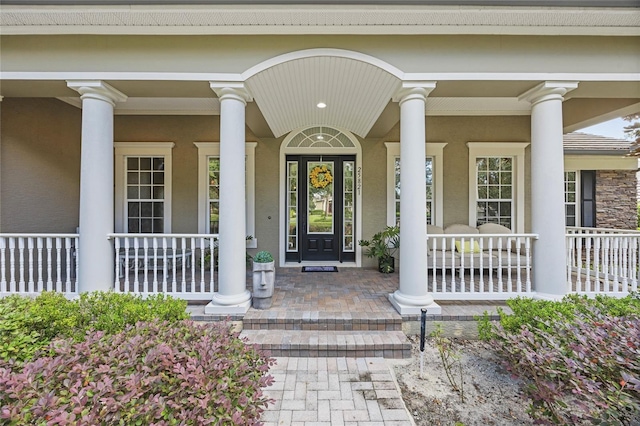 property entrance with a porch