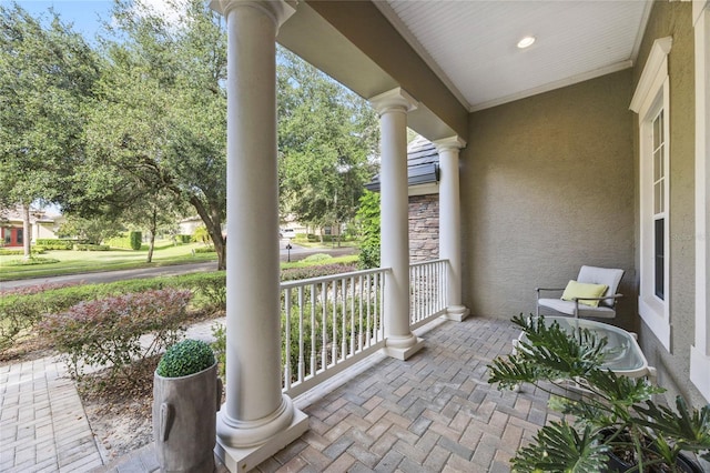 balcony with covered porch