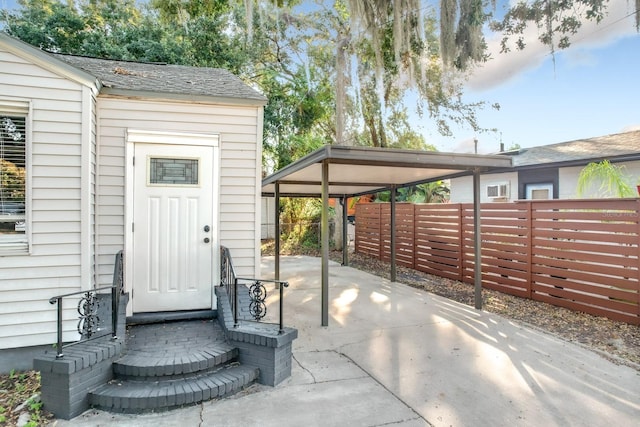 view of patio with a carport