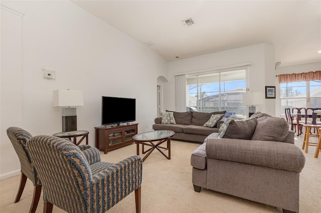 view of carpeted living room