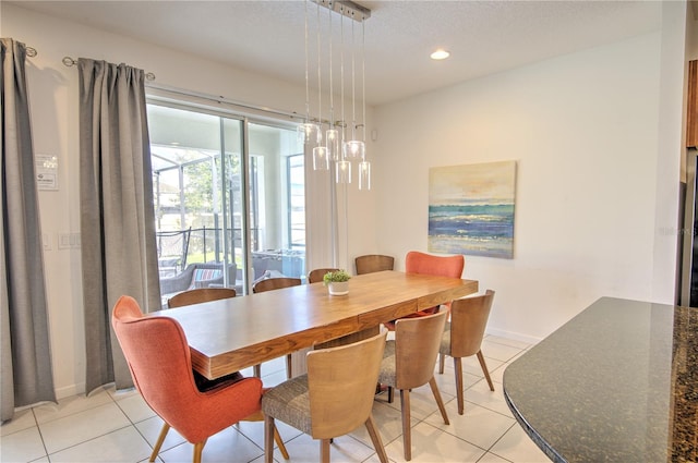 dining room with light tile patterned floors