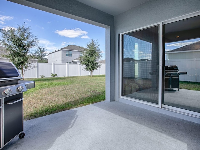 view of patio / terrace featuring a grill