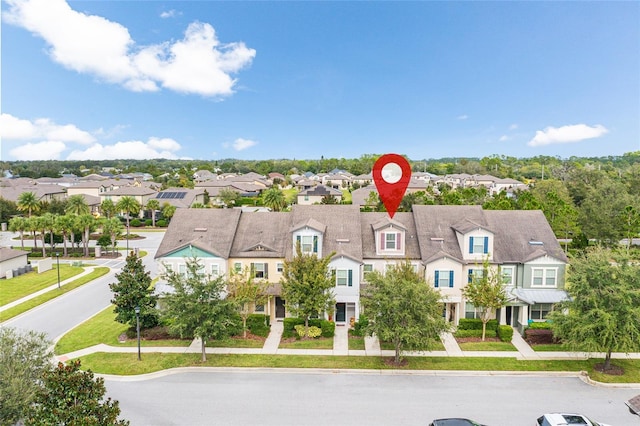 aerial perspective of suburban area