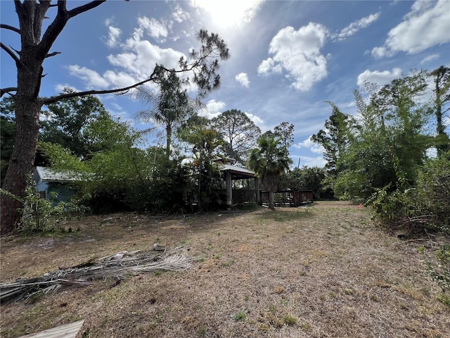 view of yard with a gazebo