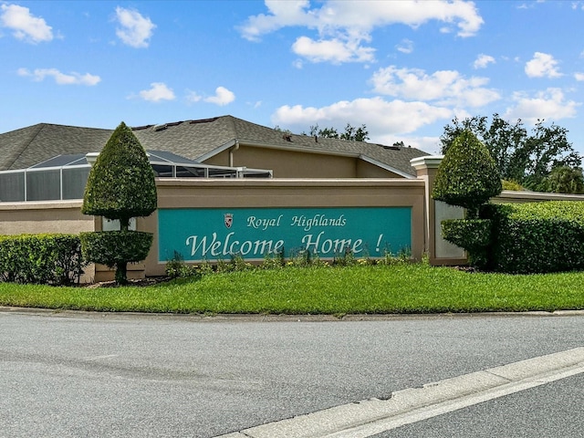 view of community sign