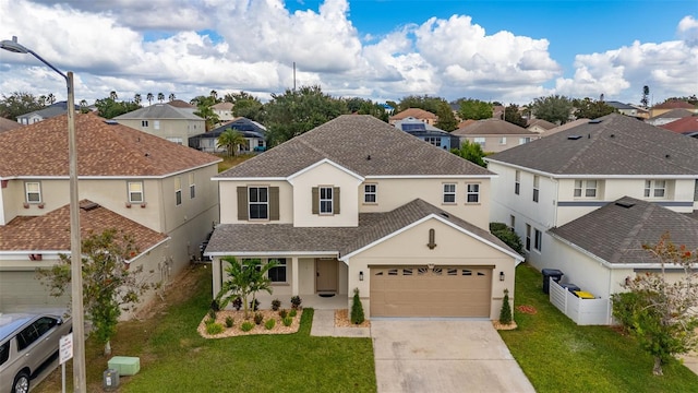 view of front of property with a front lawn