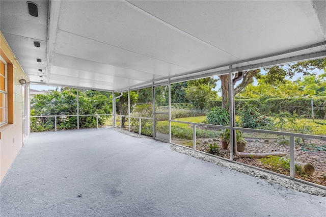 view of unfurnished sunroom